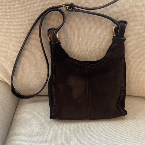 Ralph Lauren Chocolate Brown Suede Crossbody Bag - Picture 2 of 10